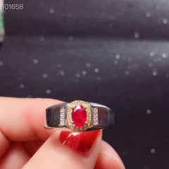 Ruby Ring, Natural Ruby and silver ring-Boutique Spiritual