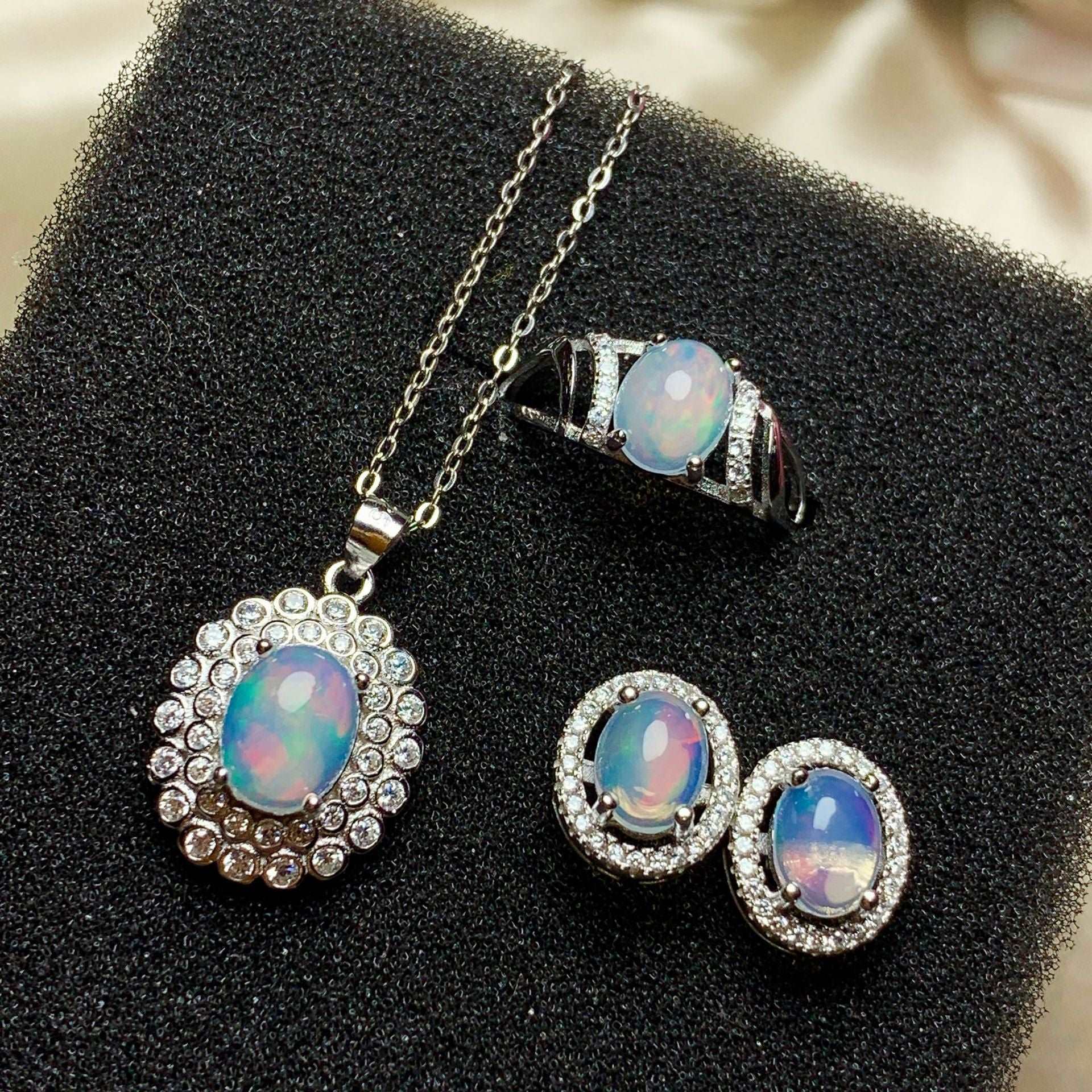 Natural Opal Jewelry Set for Women-Boutique Spiritual