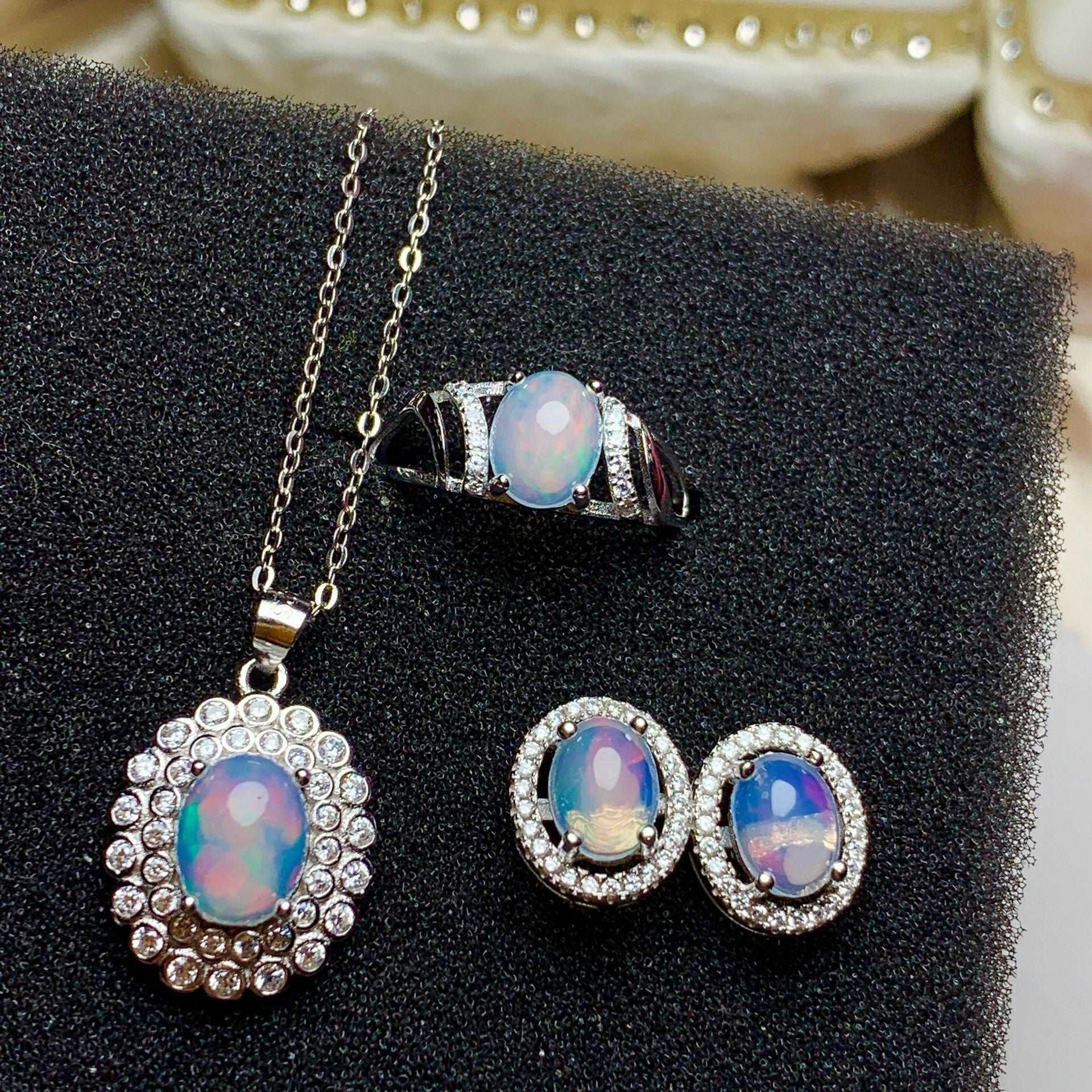 Natural Opal Jewelry Set for Women-Boutique Spiritual