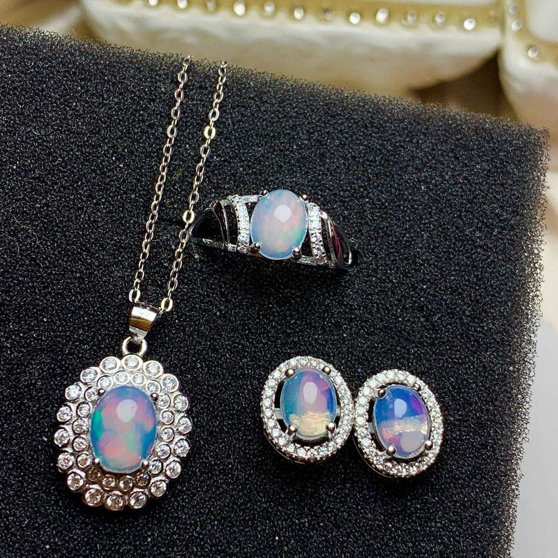 Natural Opal Jewelry Set for Women - Boutique Spiritual