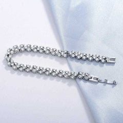 14K White Gold Roman Moissanite Bracelet for Women-Boutique Spiritual