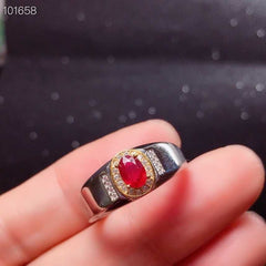 Ruby Ring, Natural Ruby and silver ring-Boutique Spiritual