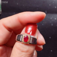 Ruby Ring, Natural Ruby and silver ring-Boutique Spiritual