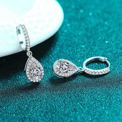 Boutiques White Gold 1ct Pear Cut Earrings GRA certified-Boutique Spiritual