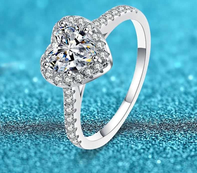 Moissanite Heart Rings Coeur Cut GRA certified-Boutique Spiritual