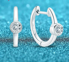 Boutiques White Gold GRA certified Moissanite Hoop Earrings For women-Boutique Spiritual