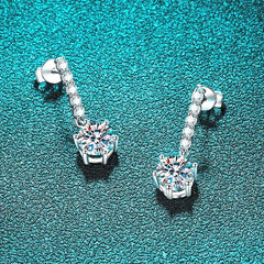 Sterling Silver 1CT 6.5MM Moissanite Drop Earrings GRA certified-Boutique Spiritual