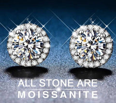 Platininum Plated Moissanite Earrings GRA Certified-Boutique Spiritual