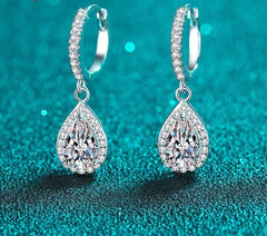 Boutiques White Gold 1ct Pear Cut Earrings GRA certified-Boutique Spiritual