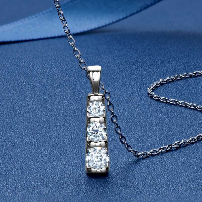 3stone Moissanite Pendant GRA certified-Boutique Spiritual
