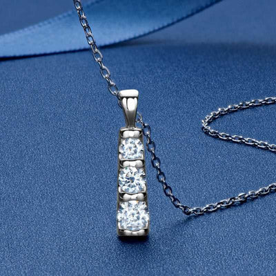 3stone Moissanite Pendant GRA certified - Boutique Spiritual