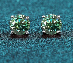 Green Moissanite Earrings GRA certified-Boutique Spiritual