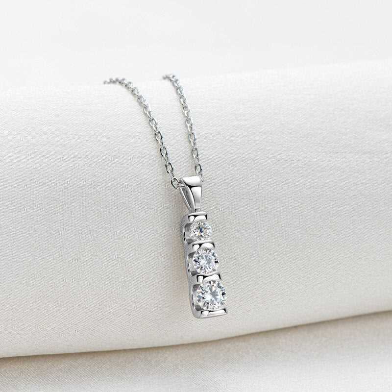 3stone Moissanite Pendant GRA certified-Boutique Spiritual