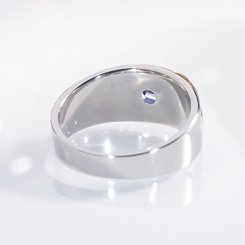 Sapphire Silver Ring for Men - White Gold Plated-Boutique Spiritual