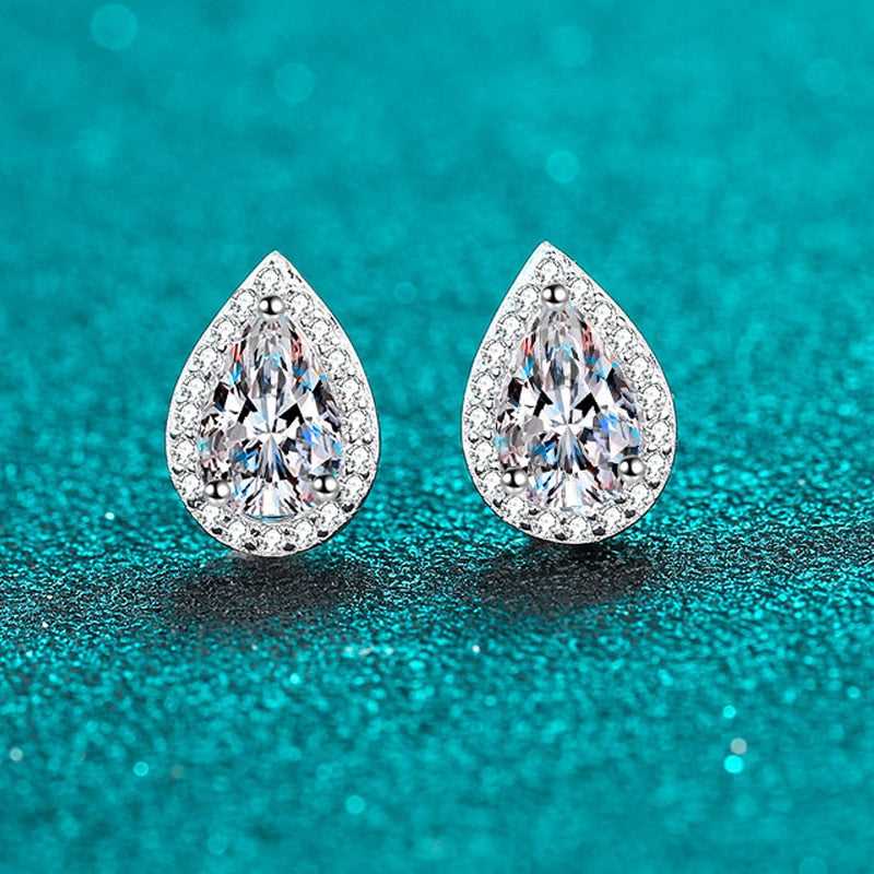 2ct White Gold Moissanite Earring GRA certified-Boutique Spiritual