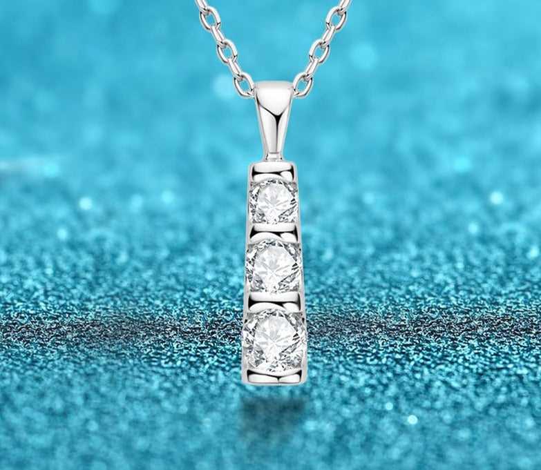 3stone Moissanite Pendant GRA certified-Boutique Spiritual