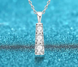 3stone Moissanite Pendant GRA certified