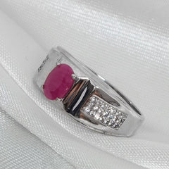 Ruby Ring Men - Platinum Plated Design-Boutique Spiritual
