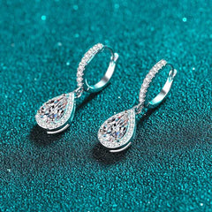 Boutiques White Gold 1ct Pear Cut Earrings GRA certified-Boutique Spiritual