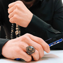 Islamic Calligraphy Zircon Stone Limited Edition Ring-Boutique Spiritual