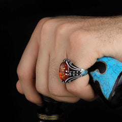 Amber Ring, Silver Exclusive Islamic Turkish Limited Edition Ring-Boutique Spiritual