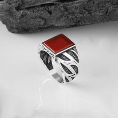 Aqeeq agate Pure Silver Islamic Turkish Limited Edition Ring-Boutique Spiritual