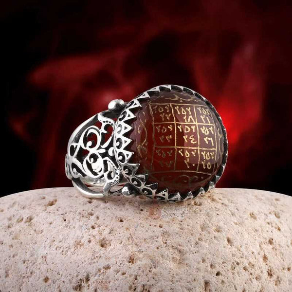 7 Verses Vefki 925 Sterling Silver Craftsman Agate Stone Ring-Boutique Spiritual
