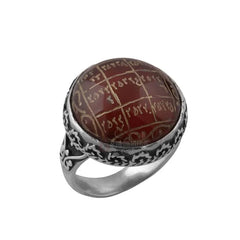 7 Verses Vefki 925 Sterling Silver Craftsman Agate Stone Ring-Boutique Spiritual