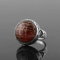 7 Verses Vefki 925 Sterling Silver Craftsman Agate Stone Ring-Boutique Spiritual