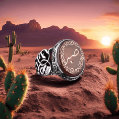 "Patience" Yemeni Aqeeq Stone Islamic Handcrafted Ring-Boutique Spiritual