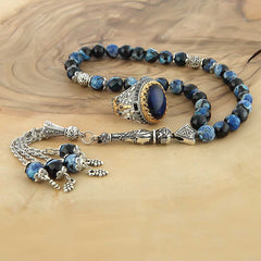 Turkish Agate Stone Handmade Silver Ring With Tasbih Set-Boutique Spiritual