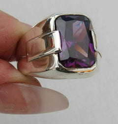 Turkish Amethyst Stone Men's Ring Handmade Special Design-Boutique Spiritual