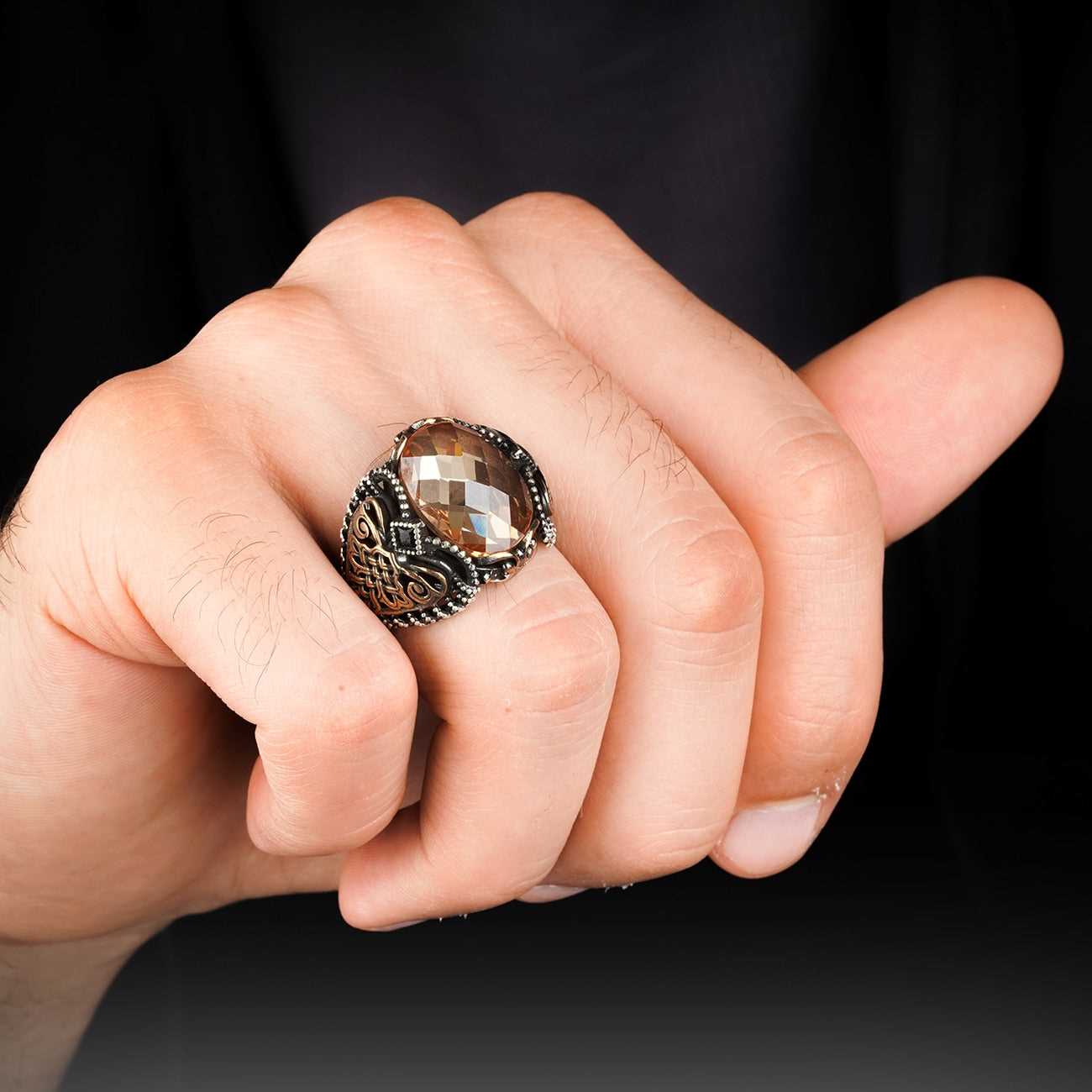Alexandrite Stone Sultanite Handmade Silver Ring For Men-Boutique Spiritual