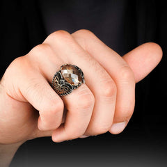 Alexandrite Stone Sultanite Handmade Silver Ring For Men-Boutique Spiritual