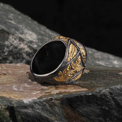 Islamic Aqeeq Stone Handmade silver Ring With Rhodium Covering-Boutique Spiritual