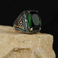 Alexandrite Stone Mistik Topaz Natural Handmade Silver Ring For Men-Boutique Spiritual