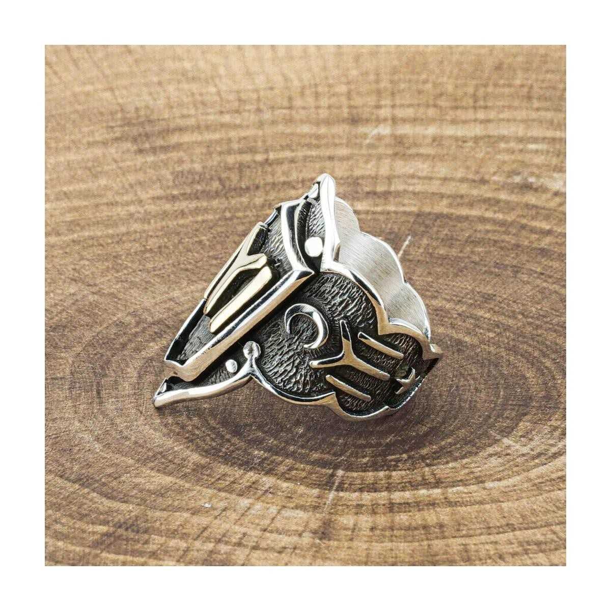 Ottoman Tribe Thumb Men Silver Ring, Ottoman Islamic Limited Edition RIng-Boutique Spiritual