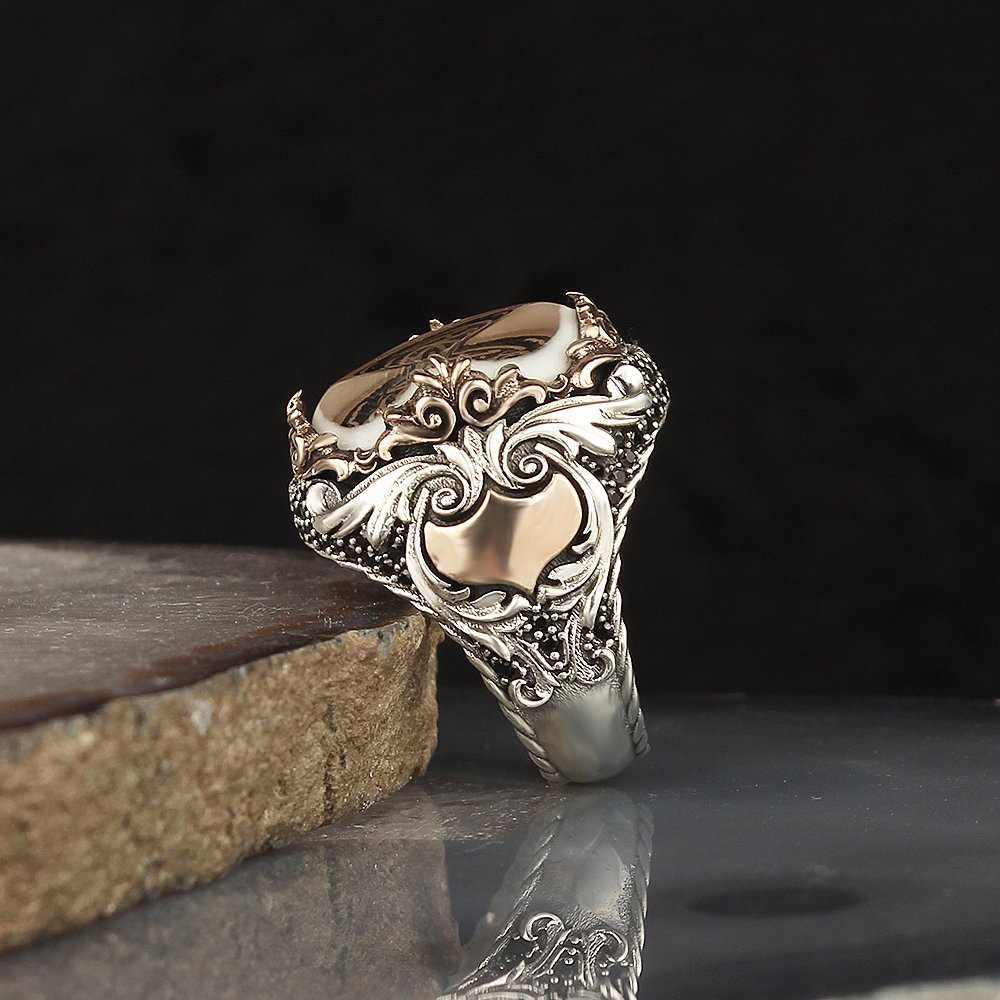 La ilaha illAllah Islamic Ring, Shahda written Amber Stone Limited Edition Ring-Boutique Spiritual