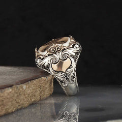 La ilaha illAllah Islamic Ring, Shahda written Amber Stone Limited Edition Ring-Boutique Spiritual