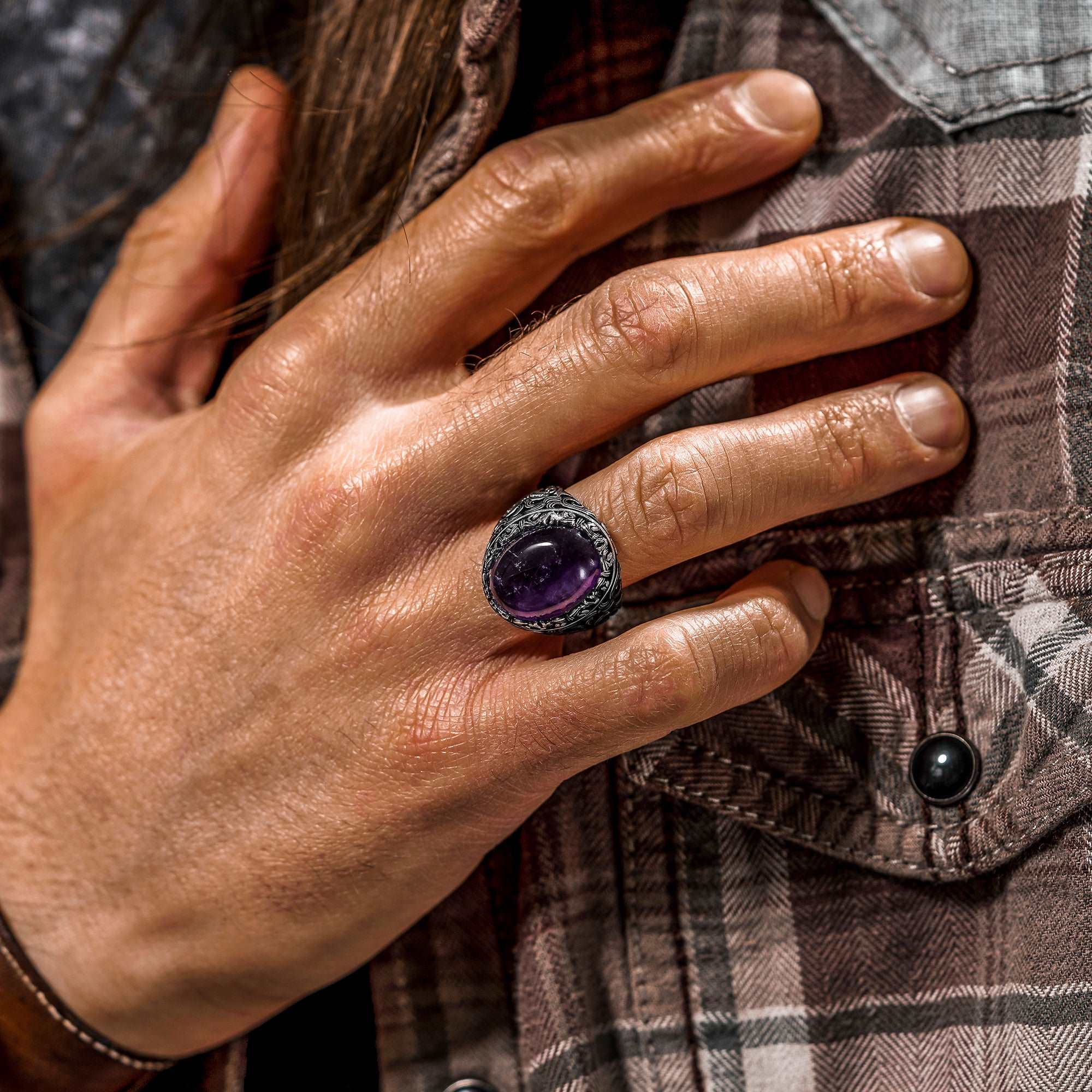 Purple Raw Amethyst Ring, Limited Edition Ring-Boutique Spiritual