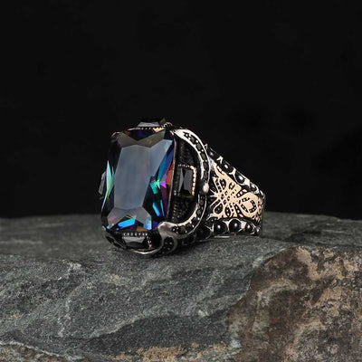Alexandrite Mystic Topaz Silver Handmade Men's Ring-Boutique Spiritual
