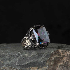Alexandrite Mystic Topaz Silver Handmade Men's Ring-Boutique Spiritual