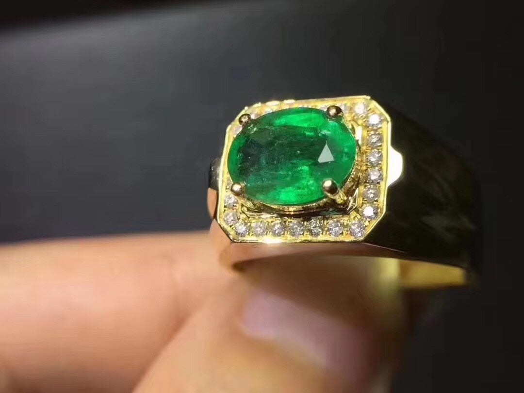Emerald Handmade Silver Ring for Men-Boutique Spiritual