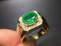 Emerald Handmade Silver Ring for Men-Boutique Spiritual