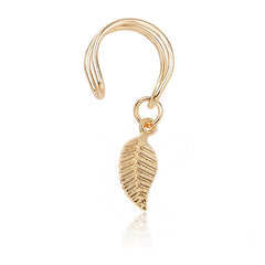 Leaf Feather Clip Earrings-Boutique Spiritual