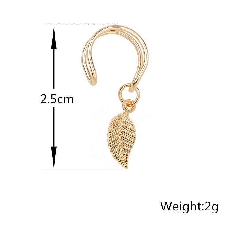 Leaf Feather Clip Earrings-Boutique Spiritual