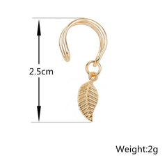 Leaf Feather Clip Earrings-Boutique Spiritual