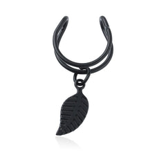 Leaf Feather Clip Earrings-Boutique Spiritual