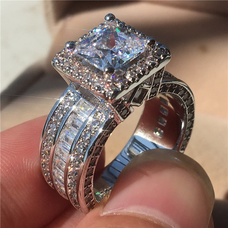 Vintage Moissanite Silver Ring for Women-Boutique Spiritual