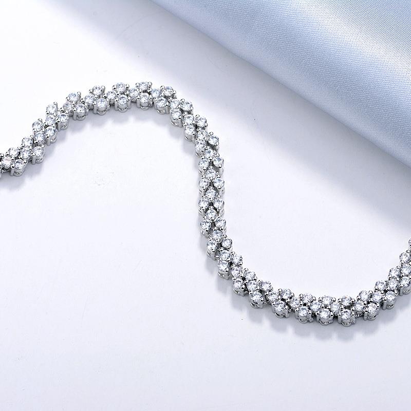 14K White Gold Roman Moissanite Bracelet for Women-Boutique Spiritual